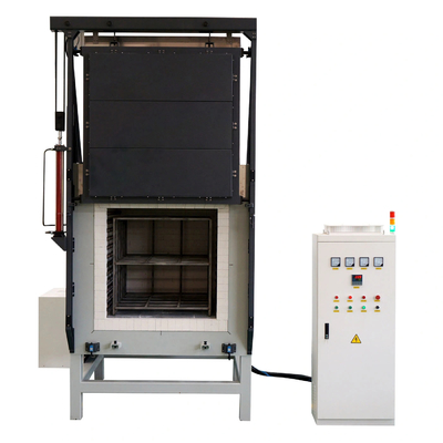 Automatic lift door for laboratory heat treatment industrial furnace