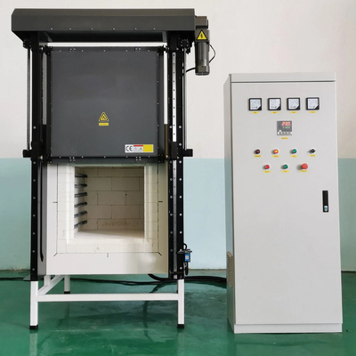 Automatic lift door for laboratory heat treatment industrial furnace