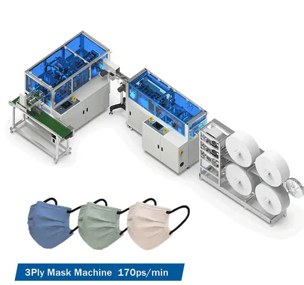 High-Speed Automated Medical Mask Production Equipment 170pcs/Min