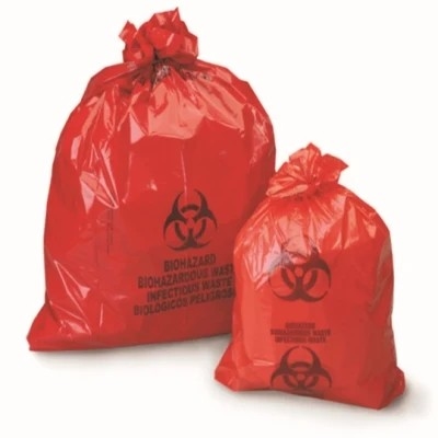 Red LDPE / HDPE Medical Biohazard Waste Disposal Bags