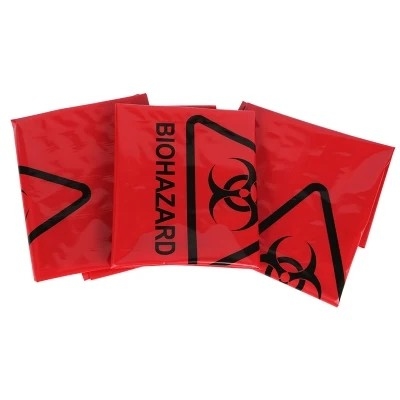 Red LDPE / HDPE Medical Biohazard Waste Disposal Bags