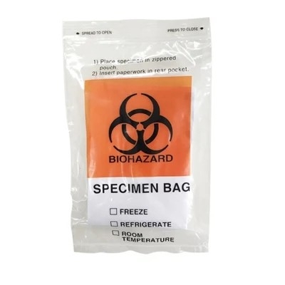 3 / 4 Layers Clear LDPE Medical Autoclavable Biohazard Bags For Specimen Collection