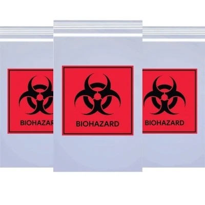 3 / 4 Layers Clear LDPE Medical Autoclavable Biohazard Bags For Specimen Collection